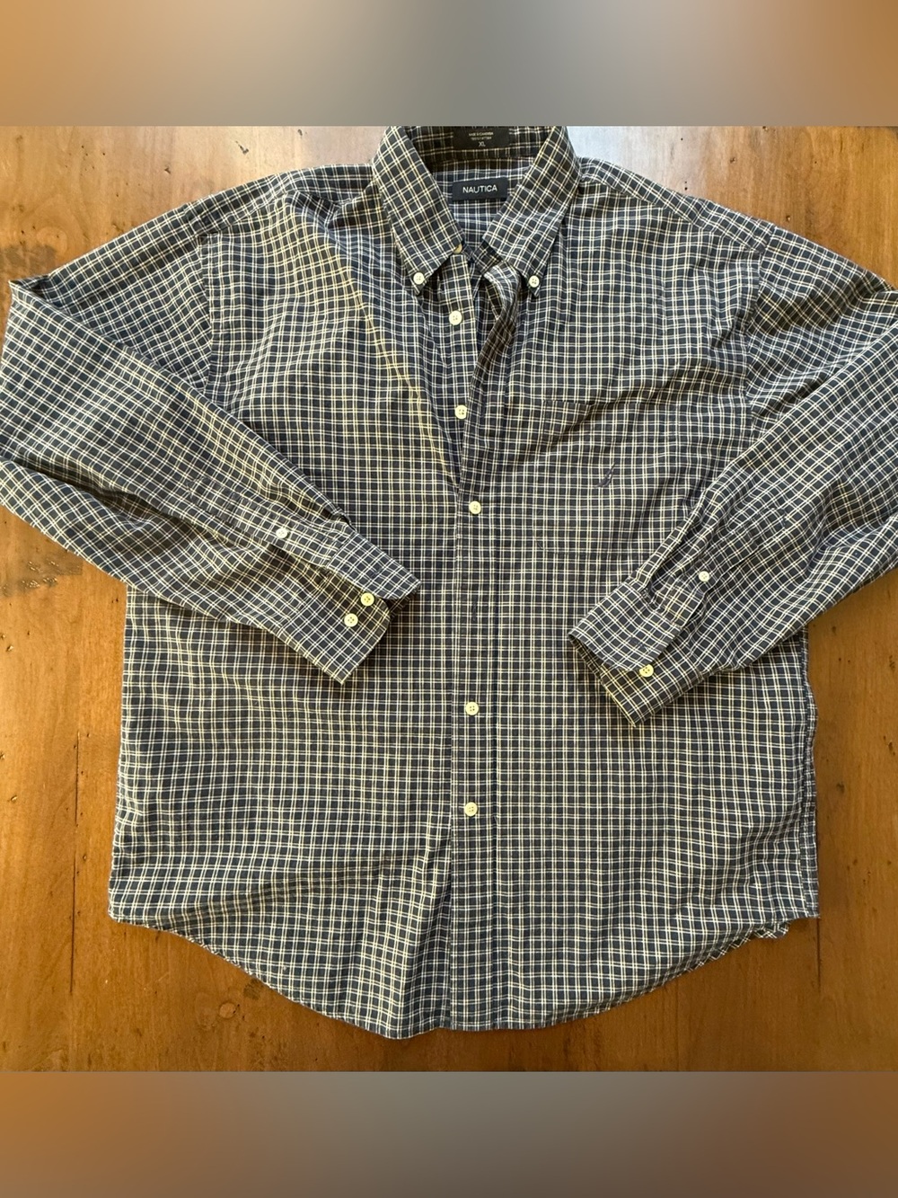 Náutica Honey Mom Oversized 100% Cotton Navy Mens Long Sleeve Button Up Shirt